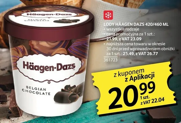 Lody Häagen-Dazs 420/460ml różne rodzaje promocja w Selgros