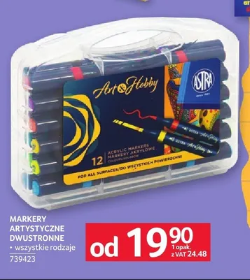 Markery artystyczne dwustronne Astra Art & Hobby promocja w Selgros