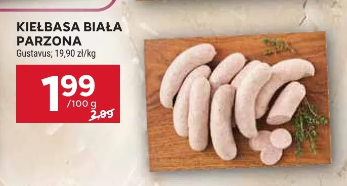 Kiełbasa biała parzona Gustavus promocja w Stokrotka