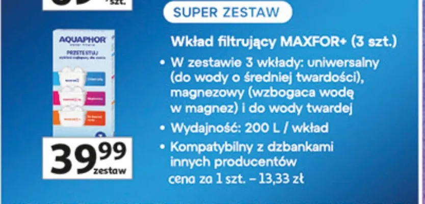 Wkład filtrujący MAXFOR+ promocja w Auchan