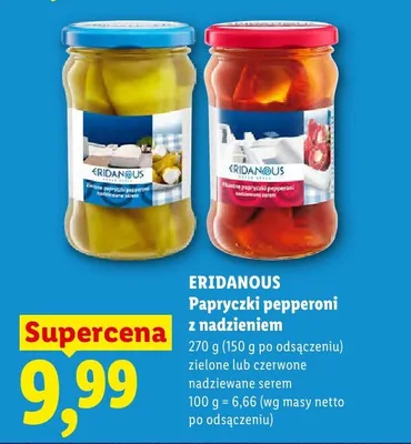 Papryczki pepperoni czerwone nadziewane serem Eridanous promocja w Lidl