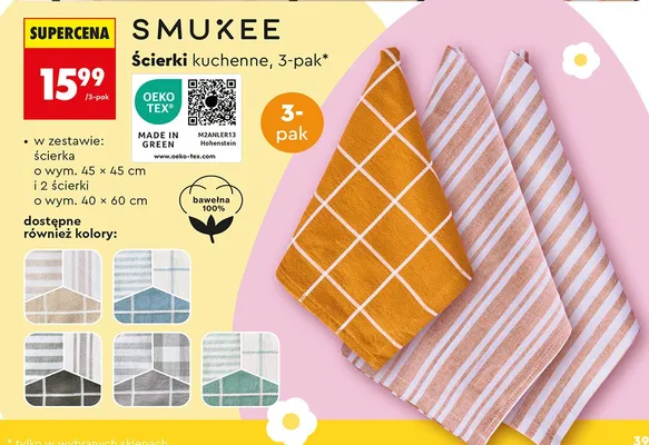 Ścierki kuchenne, 3-pak promocja w Biedronka