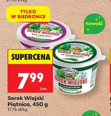Serek Wiejski Piątnica promocja w Biedronka