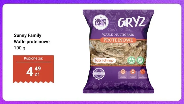Wafle proteinowe Sunny Family promocja w Dino