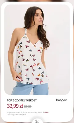 Top z czystej wiskozy Bonprix promocja w bonprix
