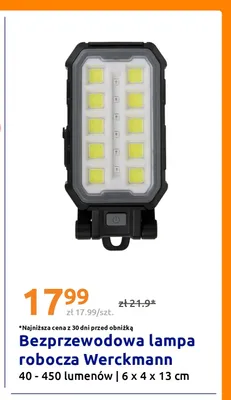Bezprzewodowa lampa robocza Werckmann promocja w Action