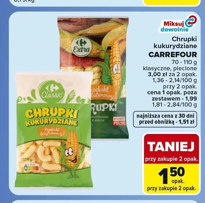 Chrupki kukurydziane Carrefour klasyczne promocja w Carrefour Express
