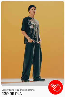 Jeansy barrel leg z efektem sprania Cropp promocja w Cropp