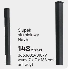 Słupek aluminiowy Neva promocja w Castorama