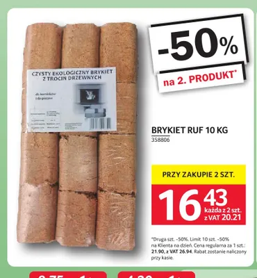 Brykiet Ruf 10 kg promocja w Selgros