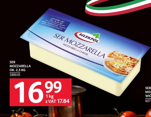 Ser Mozzarella Mlekpol ok. 2,5 kg promocja w Selgros