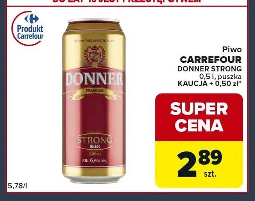 Piwo CARREFOUR DONNER STRONG promocja w Globi