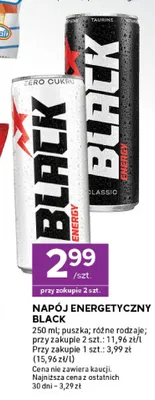 Napój energetyczny Zero Cukru Black promocja w Stokrotka
