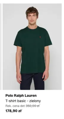 T-shirt basic zielony Polo Ralph Lauren promocja w Lounge by Zalando