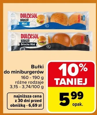 Bułki do miniburgerów Dulcesol promocja w Carrefour