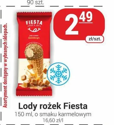 Lody rożek Fiesta o smaku karmelowym promocja w Delikatesy Sezam