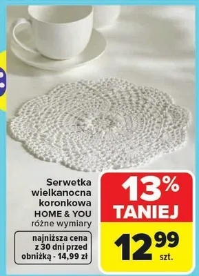 Serwetka wielkanocna koronkowa Home & You różne wymiary promocja w Carrefour Market