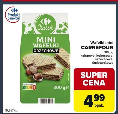 Wafelki mini orzechowe Carrefour promocja w Globi