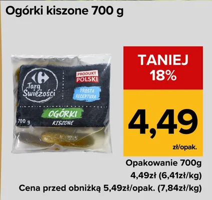 Ogórki kiszone 700 g promocja w Supeco