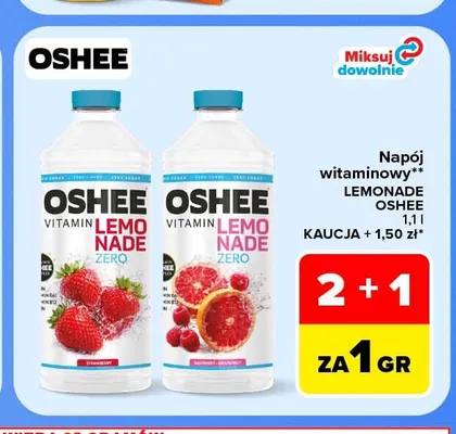 Napój witaminowy Lemonade Oshee truskawka promocja w Carrefour