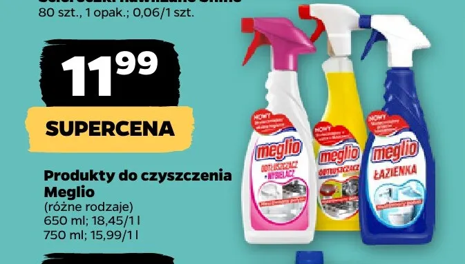 Produkt do czyszczenia Meglio odtłuszczacz + wybielacz promocja w Netto