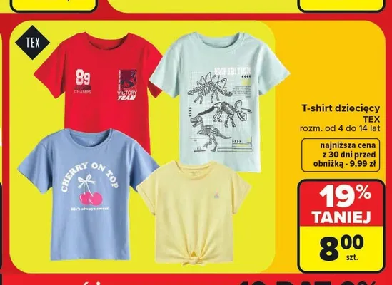T-shirt dziecięcy TEX promocja w Carrefour