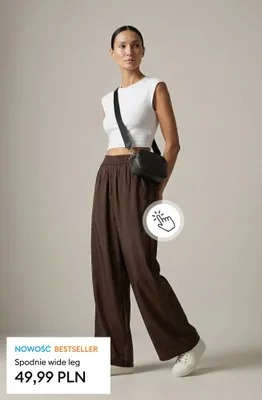 Spodnie wide leg promocja w Sinsay