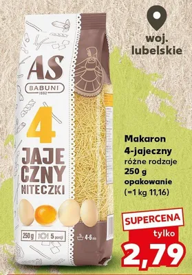 Makaron 4-jajeczny niteczki różne rodzaje promocja w Kaufland