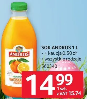 Sok Andros 1 l promocja w Selgros