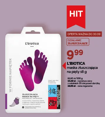 Maska złuszczająca na pięty L'biotica promocja w Ziko Dermo