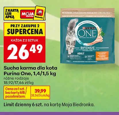 Sucha karma dla kota Purina One promocja w Biedronka