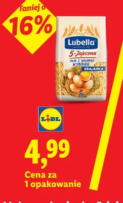 Makaron 5-Jajeczna Krajanka Lubella promocja w Lidl