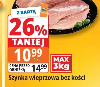 Szynka wieprzowa bez kości promocja w Leclerc