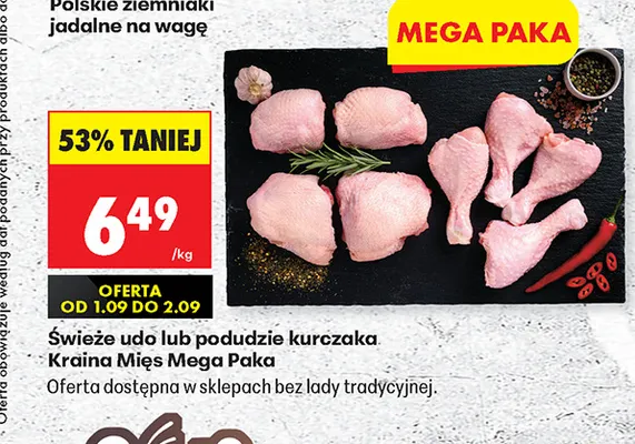 Świeże udo z kurczaka Kraina Mięs Mega Paka promocja w Biedronka