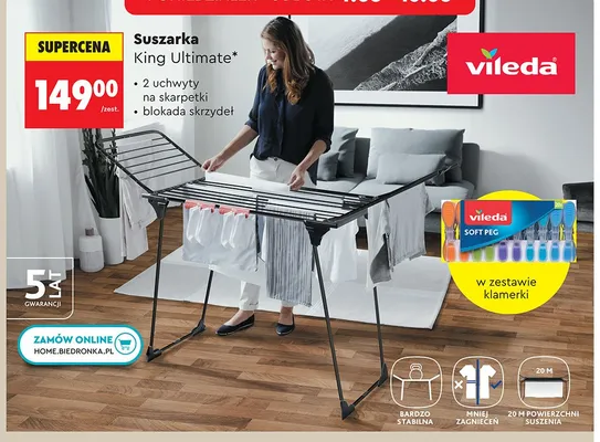 Suszarka Vileda King Ultimate promocja w Biedronka