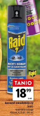 Aerozol owadobójczy raid wybrane rodzaje promocja w Intermarche