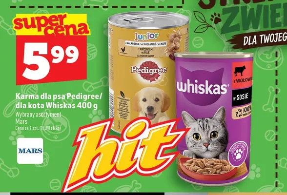 Karma dla kota Whiskas z wołowiną w sosie promocja w TOPAZ