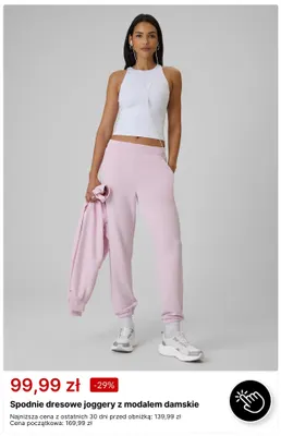 Spodnie dresowe joggery z modalem damskie promocja w 4F