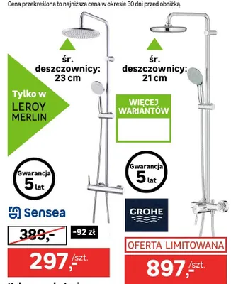 Kolumna z baterią mieszaczową ESSENTIAL promocja w Leroy Merlin