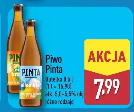 Piwo Pinta promocja w Aldi