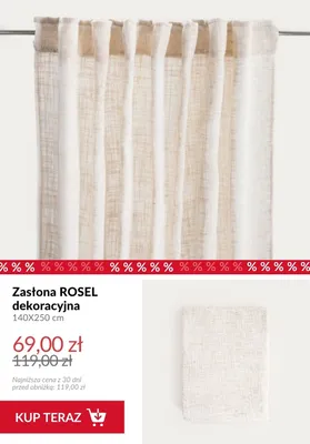 Zasłona dekoracyjna Rosel 140x250 cm promocja w Homla