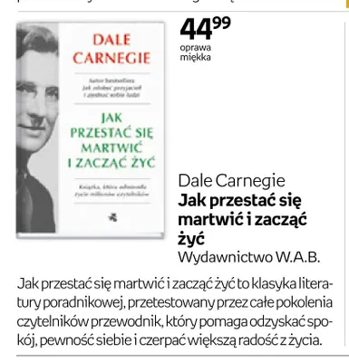 Książka Dale Carnegie Jak przestać się martwić i zacząć żyć promocja w Empik