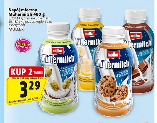 Napój mleczny Müllermilch o smaku czekoladowo-karmelowym promocja w Prim Market