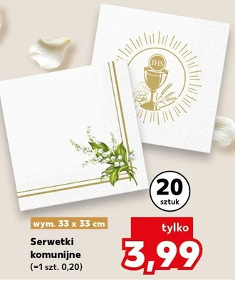 Serwetki komunijne 33x33cm promocja w Kaufland