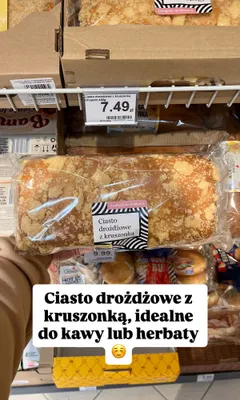 Ciasto drożdżowe z kruszonką Chojecki promocja w Dino