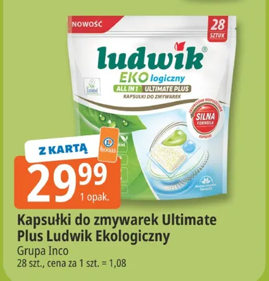 Kapsułki do zmywarek Ultimate Plus Ludwik Ekologiczny promocja w Leclerc