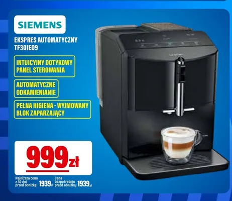 Ekspres automatyczny TF301E09 Siemens promocja w RTV EURO AGD