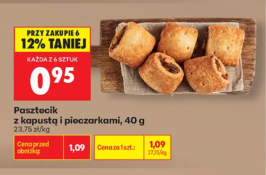 Pasztecik z kapustą i pieczarkami promocja w Biedronka