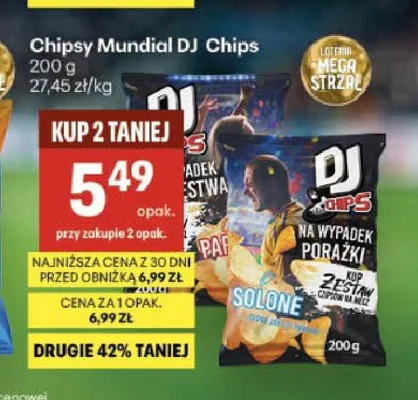 Chipsy Mundial DJ Chips Solone promocja w Delikatesy Centrum