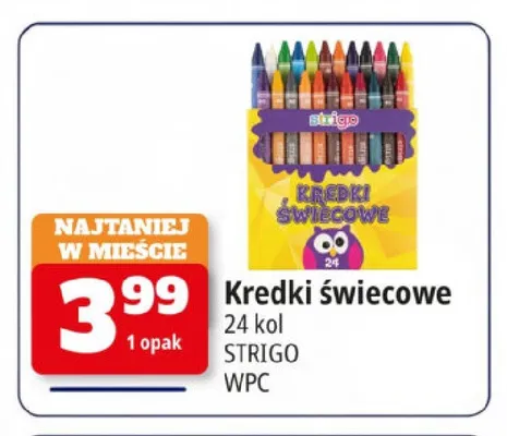 Kredki świecowe 24 kolory Strigo promocja w Leclerc